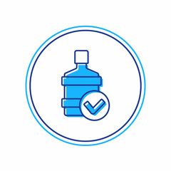 Obraz premium Filled outline Big bottle with clean water icon isolated on white background. Plastic container for the cooler. Vector