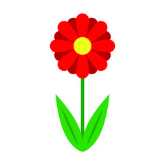 Red Flower flat icon, chamomile sign