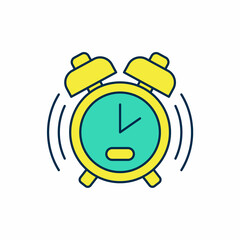 Filled outline Alarm clock icon isolated on white background. Wake up, get up concept. Time sign. Vector