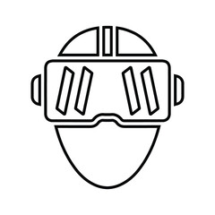 Augmented reality, goggles outline icon. line art vector.