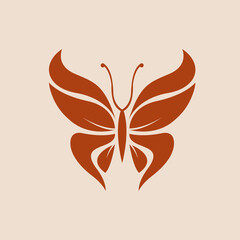 Butterfly logo. Decorative wings illustration. Ornamental insect icon isolated on light background. Elegant, ornate style.