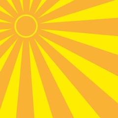 Abstract yellow sun rays. Summer vector sunray illustration