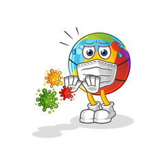 beach ball refuse viruses cartoon. cartoon mascot vector