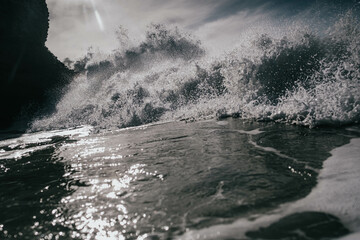 waves on the rocks