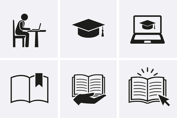 Online Education set Icons.