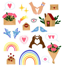 Naklejka premium valentine icons set