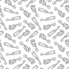 Toothpaste and electric toothbrush. Seamless vector pattern (background). Cartoon print.