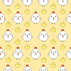 seamless pattern with chickens.