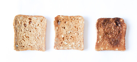 Toast bread slice isolated on a white background