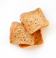 Toast bread slice isolated on a white background