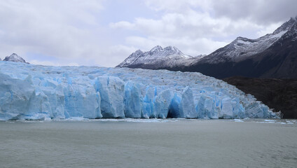 Close view of the east front of the Gray Glacier, Chile