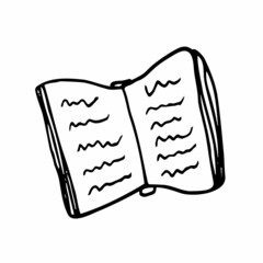 Book vector sign, linear style pictogram vector illustration, isolated on white