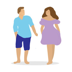Fototapeta premium A loving couple is walking. isolated object. Vector.