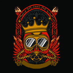 steampunk full face mask illustration