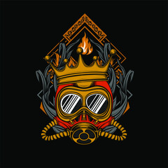 Fototapeta premium steampunk full face mask illustration