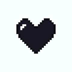 Obraz premium Vector black pixel heart icon