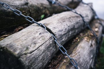 wood chained up