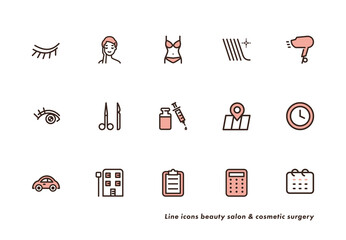 美容整形と美容のアイコンセット