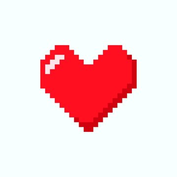 Vector red pixel heart icon