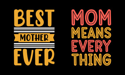 set of mom typography lettering quote for t-shirt design