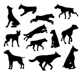Dog Silhouettes Animal Set
