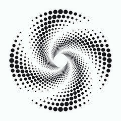Dotted circular logo. circular concentric dots isolated on the white background. Halftone fabric design.Halftone circle dots texture. Vector design element for various purposes.