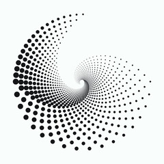 Dotted circular logo. circular concentric dots isolated on the white background. Halftone fabric design.Halftone circle dots texture. Vector design element for various purposes.