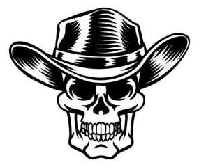 Skull Cowboy Hat Grim Reaper Cartoon