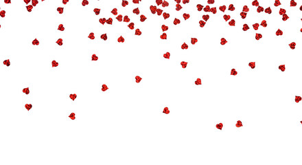 Fototapeta na wymiar Hearts shaped confetti on light background. St. Valentine's Day