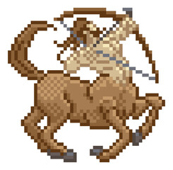 Obraz premium Zodiac Horoscope Sagittarius Pixel Art Sign