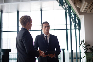 smart professional businessman person working in modern corporation workplace, creative home office