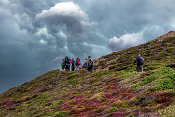 Wandern auf dem South-West Coast Path bei St. Agnes, Cornwall