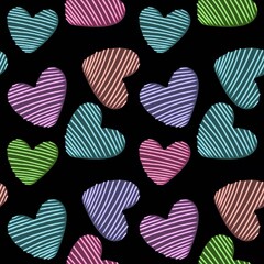 Seamless valentines pattern with hearts for postcard and gifts and cards 