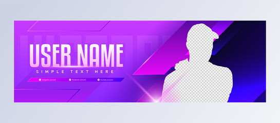 E-sports player social media facebook banner template © Randa