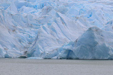 Close view of the east front of the Gray Glacier, Chile