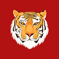 Vector of a tiger head. Symbol Year of the Tiger.