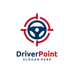 Driver point logo vector. Road directions logo template concept.