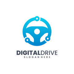 Drive technology logo vector. Smart driving logo template concept.