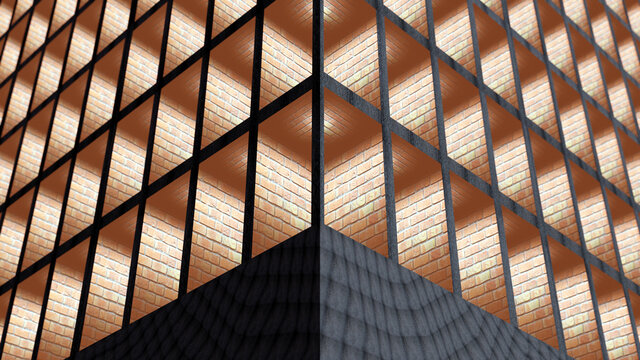 Architektur Parallax ~ abstrakte, geometrische Etagen / Strukturen. Digitales Kunstwerk / Druckvorlage. 3D Rendering