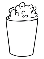 Cute milkshake illustration isolated on a white background. Simple cup clip art. Pretty drink doodle. 