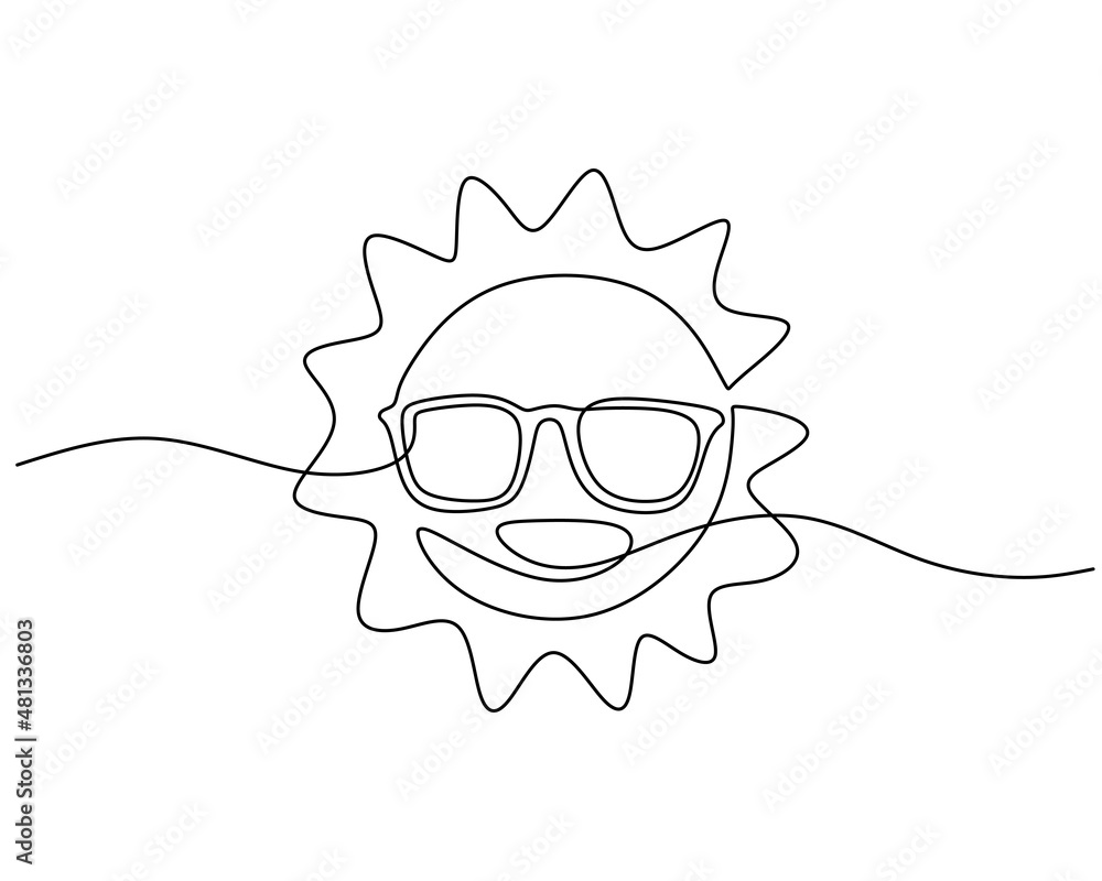 Poster one single continuous line of isolated on white background.