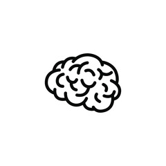 Brain icon. Vector illustration of human brain. Vector outline icon isolated on white background