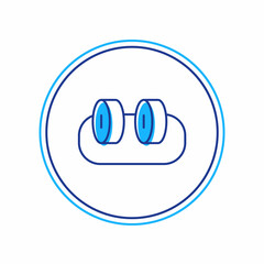 Filled outline Sushi icon isolated on white background. Traditional Japanese food. Vector