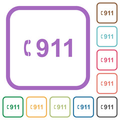 Emergency call 911 simple icons