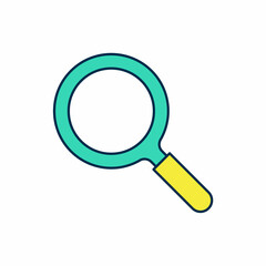 Filled outline Magnifying glass icon isolated on white background. Search, focus, zoom, business symbol. Vector