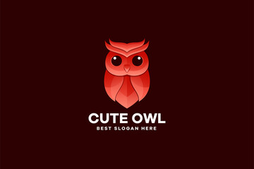 Vector Cute Owl Illustration Logo