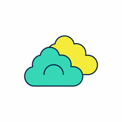 Filled outline Cloud icon isolated on white background. Vector