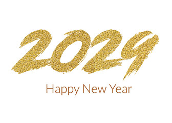 Obraz na płótnie Canvas 2029 Happy New Year in golden design, Holiday greeting card design