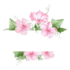 Elegant frame with floral elements and bindweed leaves