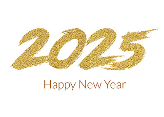 2025 Happy New Year in golden design, Holiday greeting card design